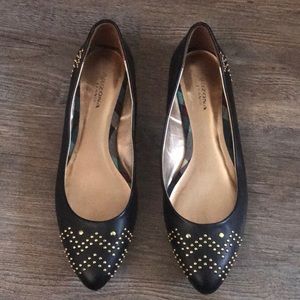 Arizona Jean Co. black/gold studded slip ons